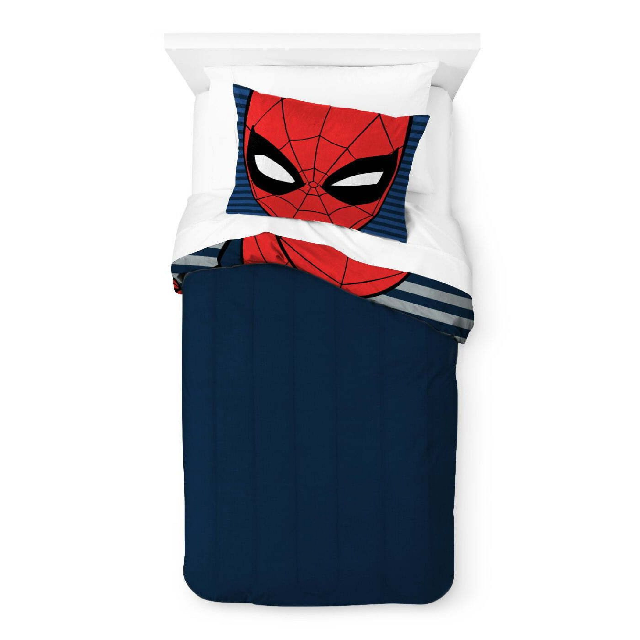 Spider-Man Striped Twin Comforter and Sham Set